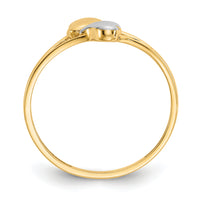14k with Rhodium Double Heart Ring-K5743
