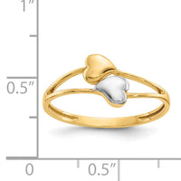 14k with Rhodium Double Heart Ring-K5743