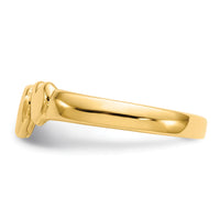 14k Gold Polished Adjoining Hearts Ring-K5744