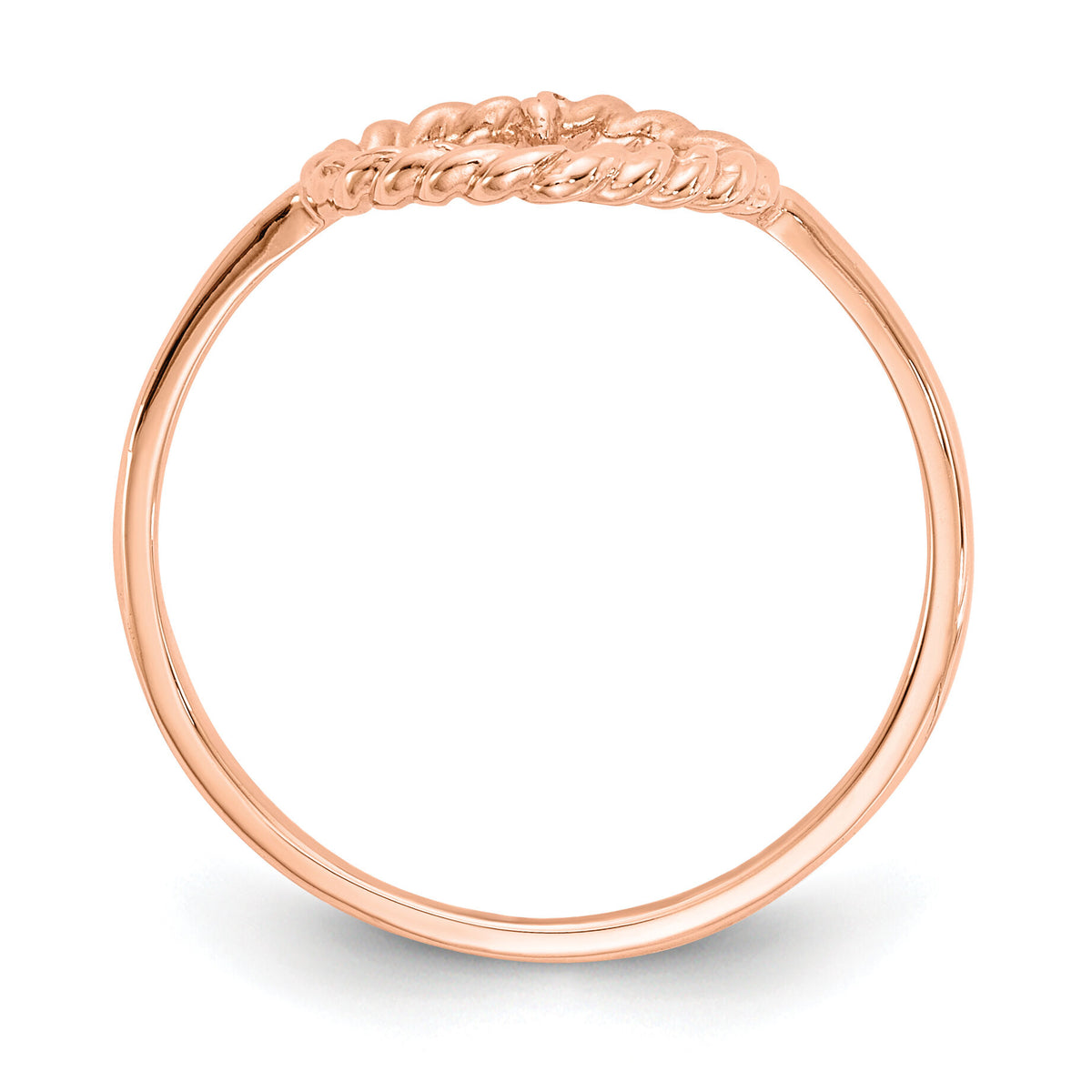 14k Rose Gold Polished & Textured Heart Ring-K5749