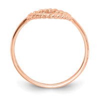 14k Rose Gold Polished & Textured Heart Ring-K5749