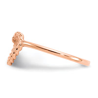 14k Rose Gold Polished & Textured Heart Ring-K5749