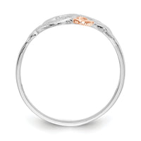 14K White and Rose Gold-Plated Polished Hearts and Leaves Ring-K5751