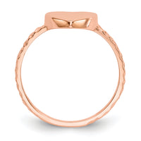 14k Rose Gold Polished Textured Heart Ring-K5754