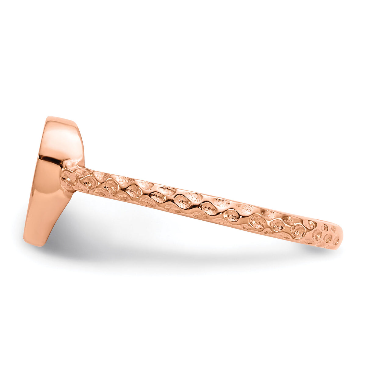 14k Rose Gold Polished Textured Heart Ring-K5754