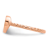 14k Rose Gold Polished Textured Heart Ring-K5754