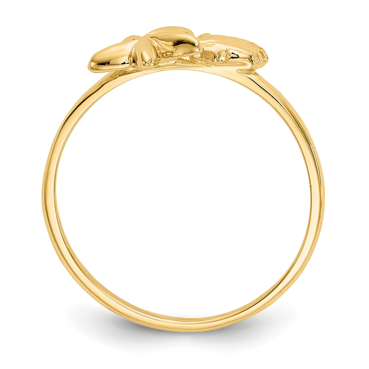 14k Polished Shell & Starfish Ring-K5759