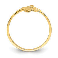 14K Gold Polished Double Whale Tail Ring-K5765