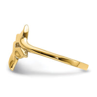 14K Gold Polished Double Whale Tail Ring-K5765