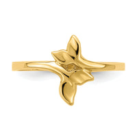 14K Gold Polished Double Whale Tail Ring-K5765