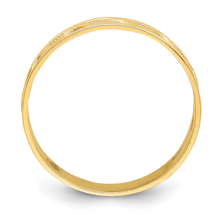 14K Gold Polished and Textured Dolphin Engraved Thumb Ring-K5766