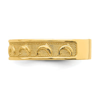 14K Gold Polished and Textured Dolphin Engraved Thumb Ring-K5766