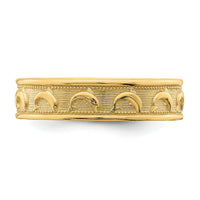 14K Gold Polished and Textured Dolphin Engraved Thumb Ring-K5766
