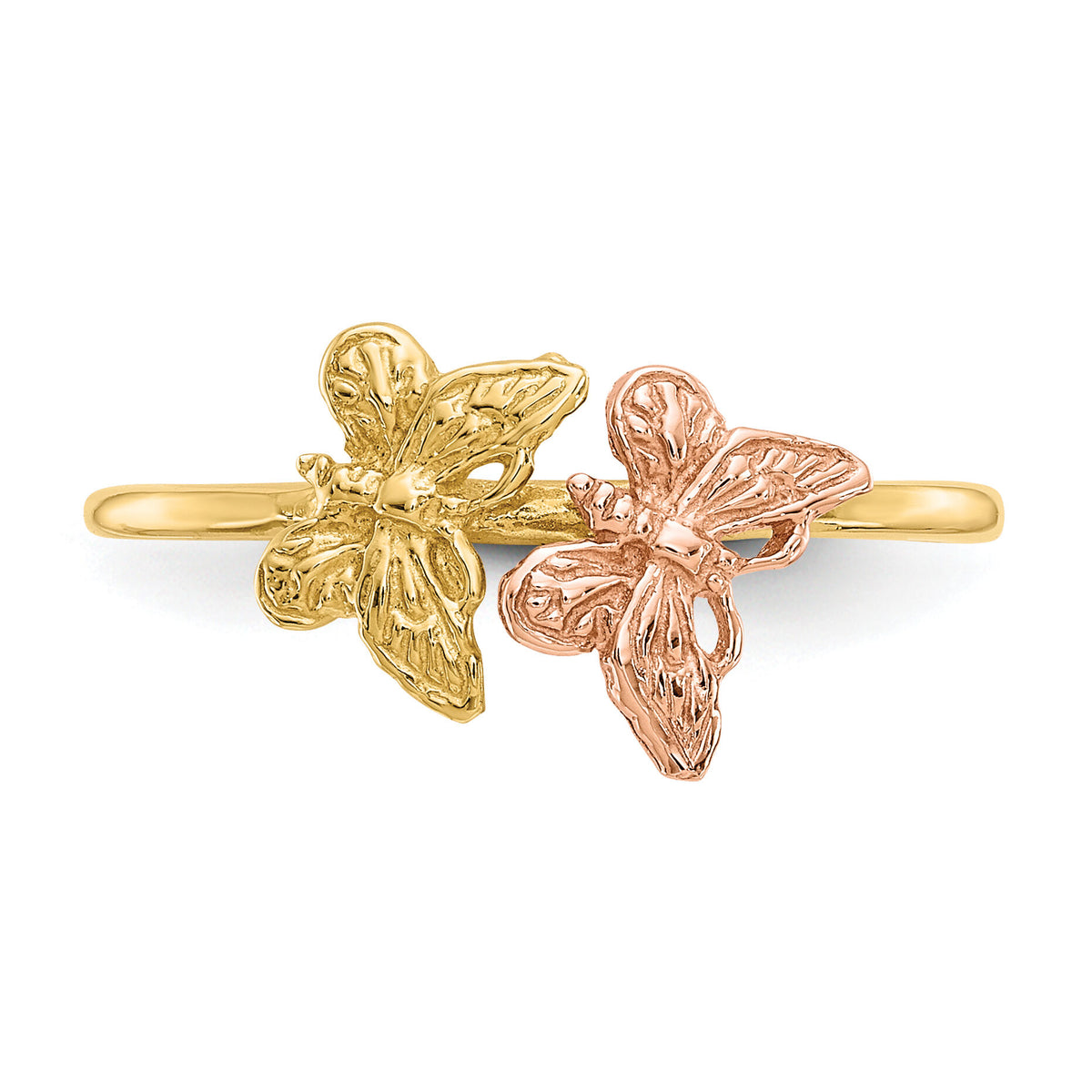 14k Two-Tone Polished Butterfly Ring-K5770