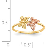 14k Two-Tone Polished Butterfly Ring-K5770