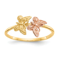 14k Two-Tone Polished Butterfly Ring-K5770