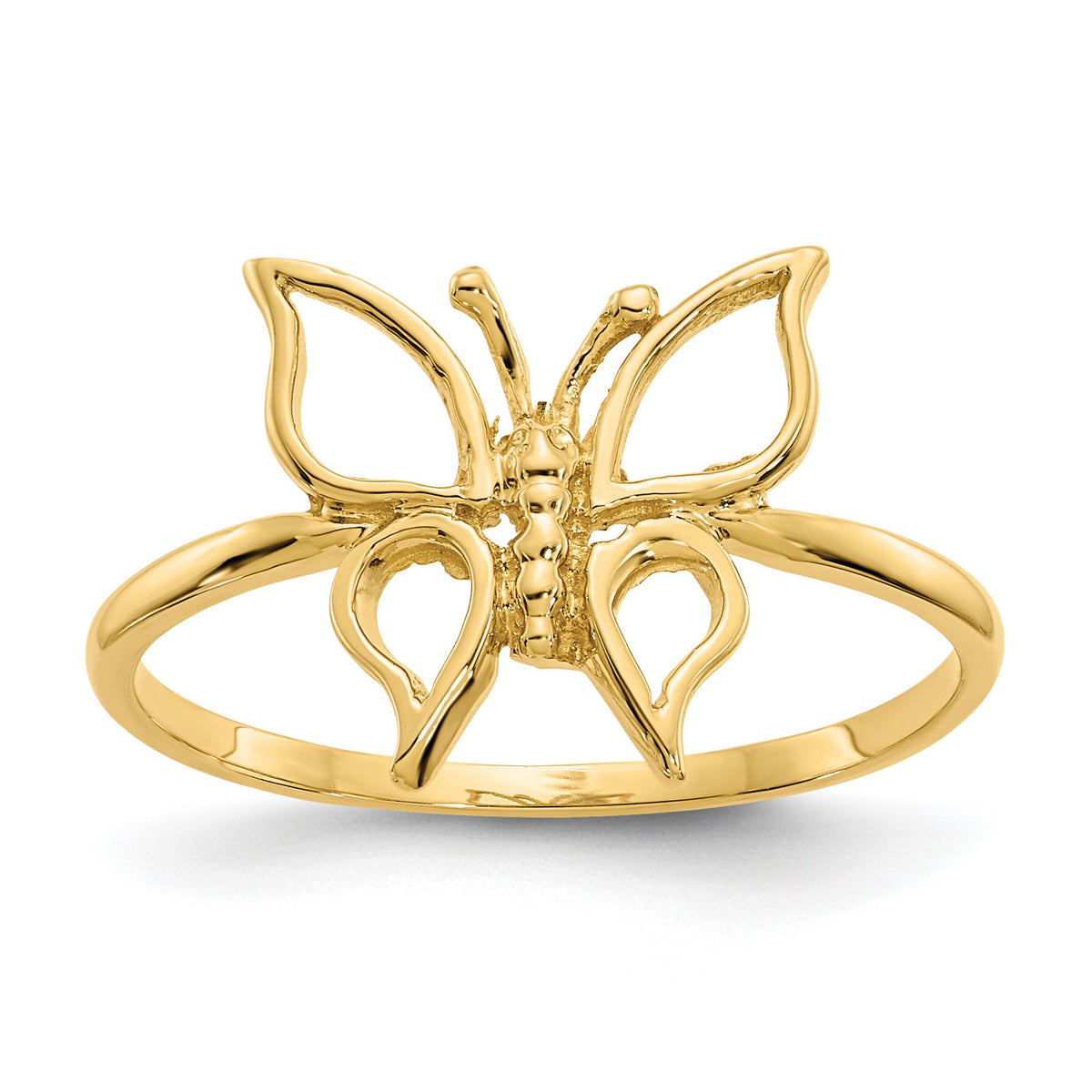 14k Polished Butterfly Ring-K5773