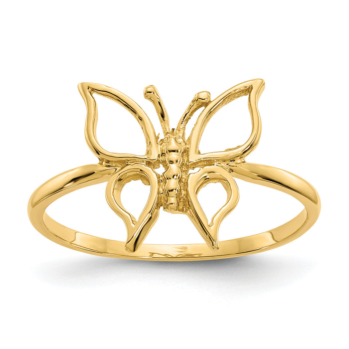14k Polished Butterfly Ring-K5773