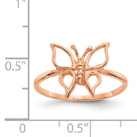 14k Rose Gold Polished Butterfly Ring-K5774