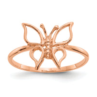 14k Rose Gold Polished Butterfly Ring-K5774