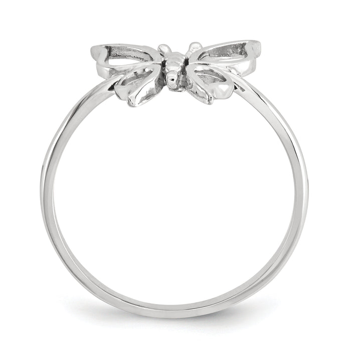 14k White Gold Polished Butterfly Ring-K5775