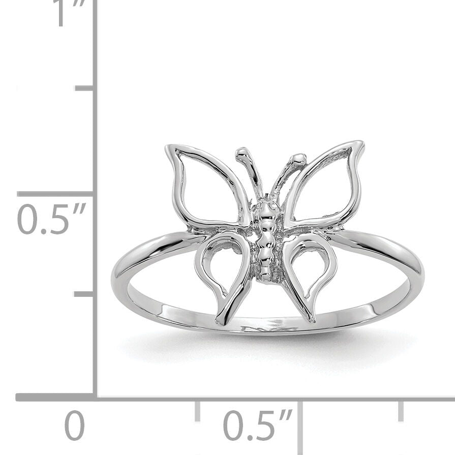 14k White Gold Polished Butterfly Ring-K5775
