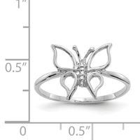 14k White Gold Polished Butterfly Ring-K5775