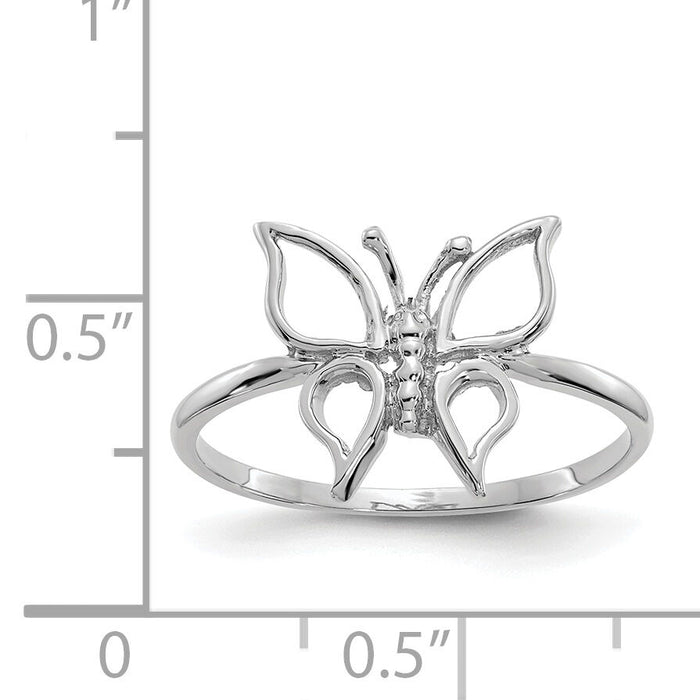 14k White Gold Polished Butterfly Ring-K5775