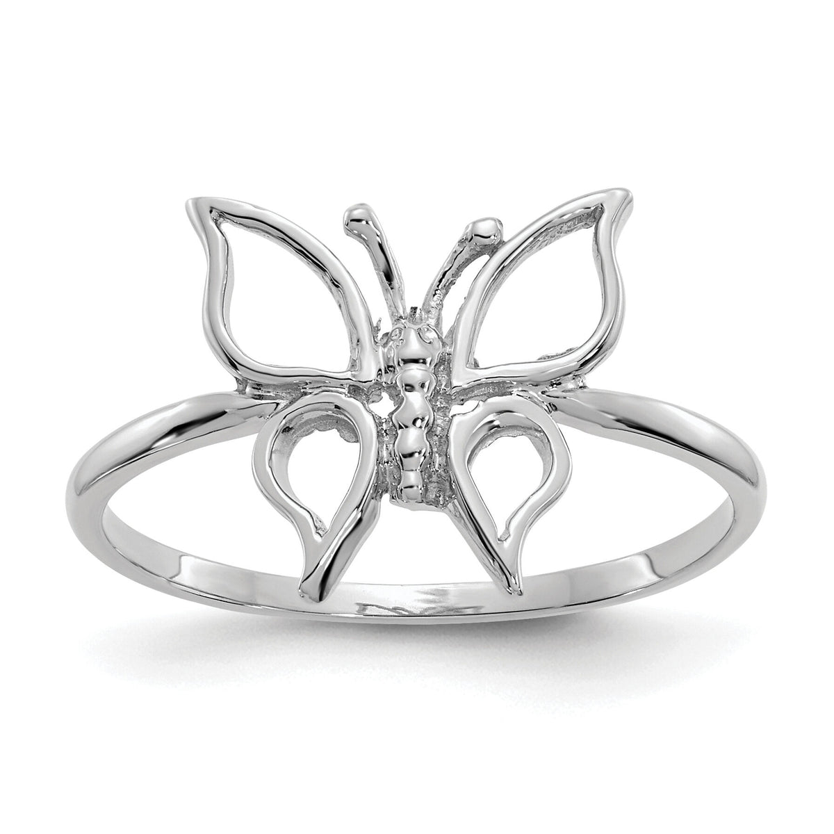 14k White Gold Polished Butterfly Ring-K5775
