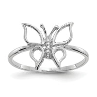 14k White Gold Polished Butterfly Ring-K5775