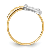 14k Two-Tone Polished Buckle Ring-K5784