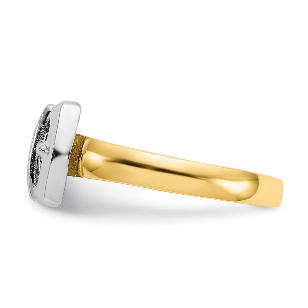 14k Two-Tone Polished Buckle Ring-K5784