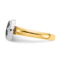 14k Two-Tone Polished Buckle Ring-K5784