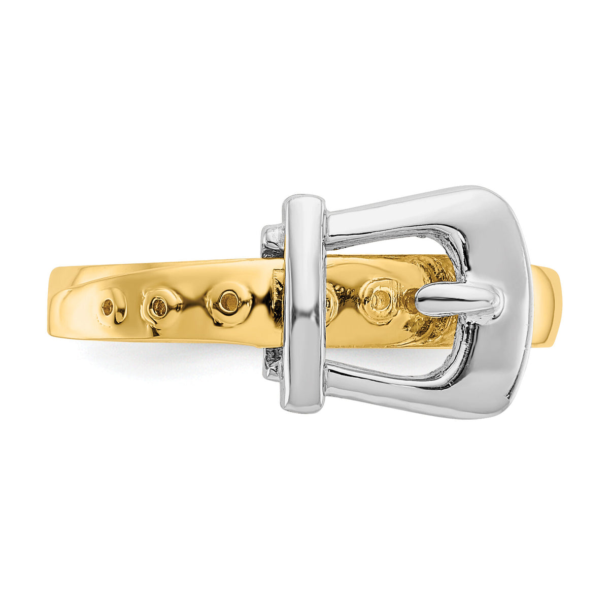 14k Two-Tone Polished Buckle Ring-K5784