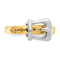 14k Two-Tone Polished Buckle Ring-K5784