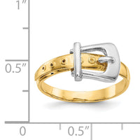 14k Two-Tone Polished Buckle Ring-K5784