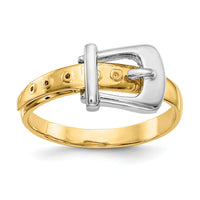 14k Two-Tone Polished Buckle Ring-K5784