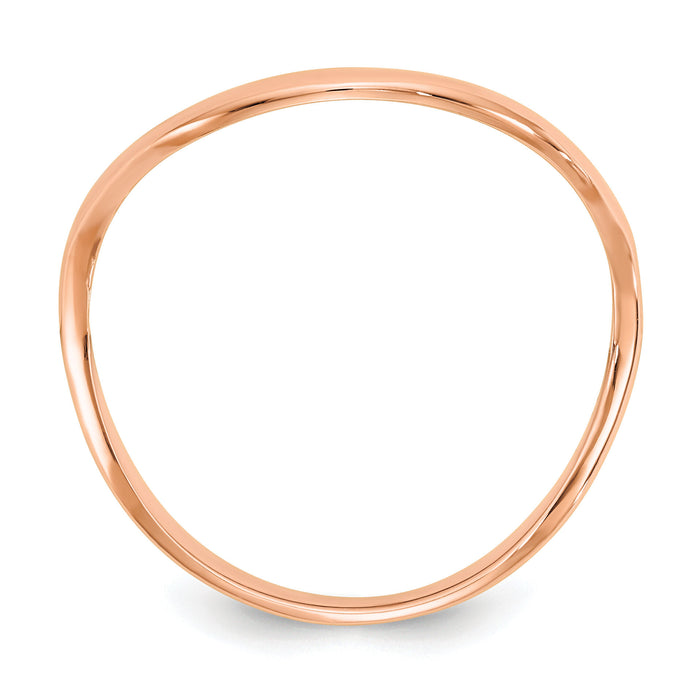 14K Rose Gold Wave Fashion Thumb Ring-K5785