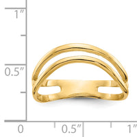 14K Gold Polished Double Wave Fashion Thumb Ring-K5789