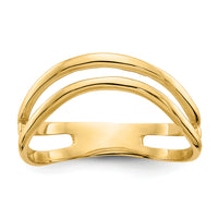 14K Gold Polished Double Wave Fashion Thumb Ring-K5789