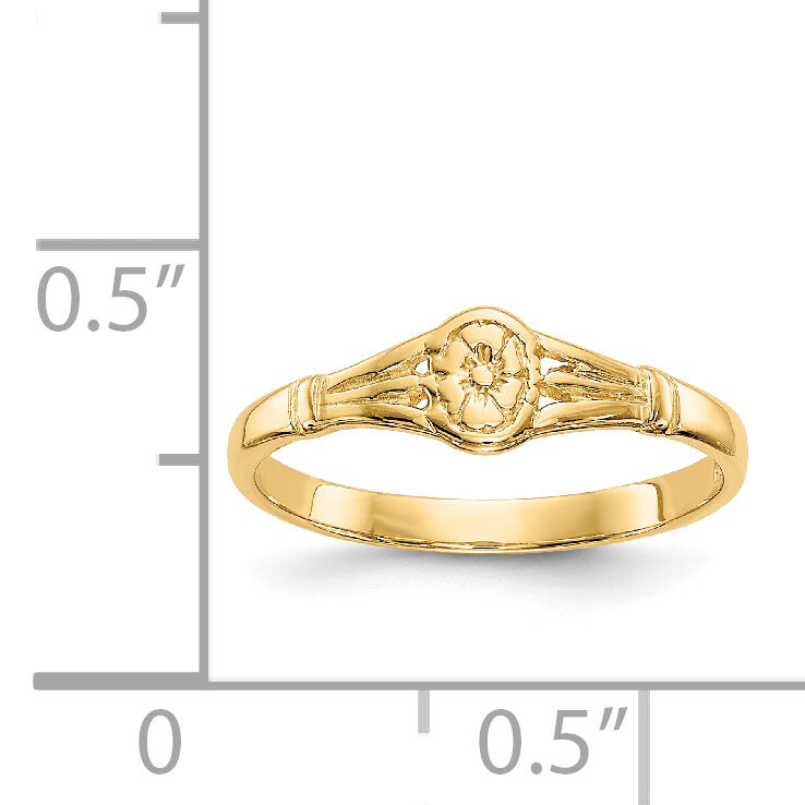 14K Gold Polished Oval Baby Ring-K5792