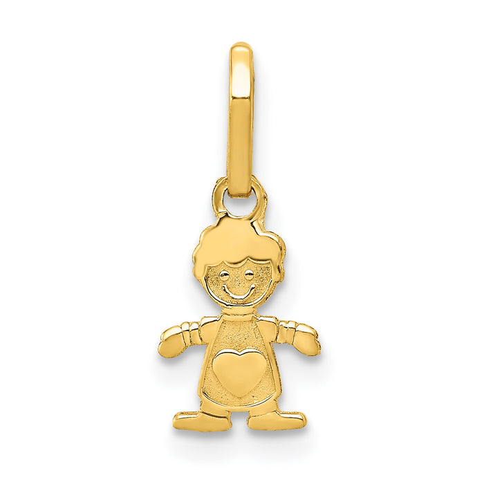 14k Polished Little Boy Pendant-K5806