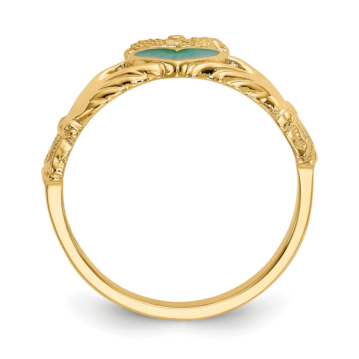 14k Enamel Claddagh Ring-K5808