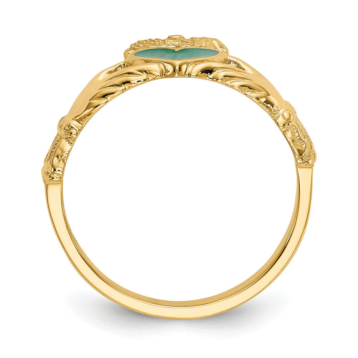 14k Enamel Claddagh Ring-K5808
