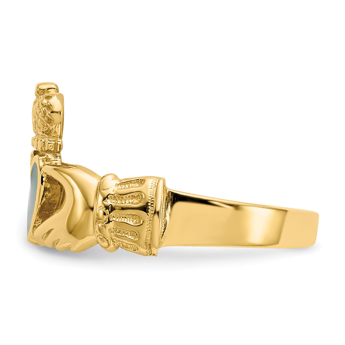 14k Enamel Claddagh Ring-K5808