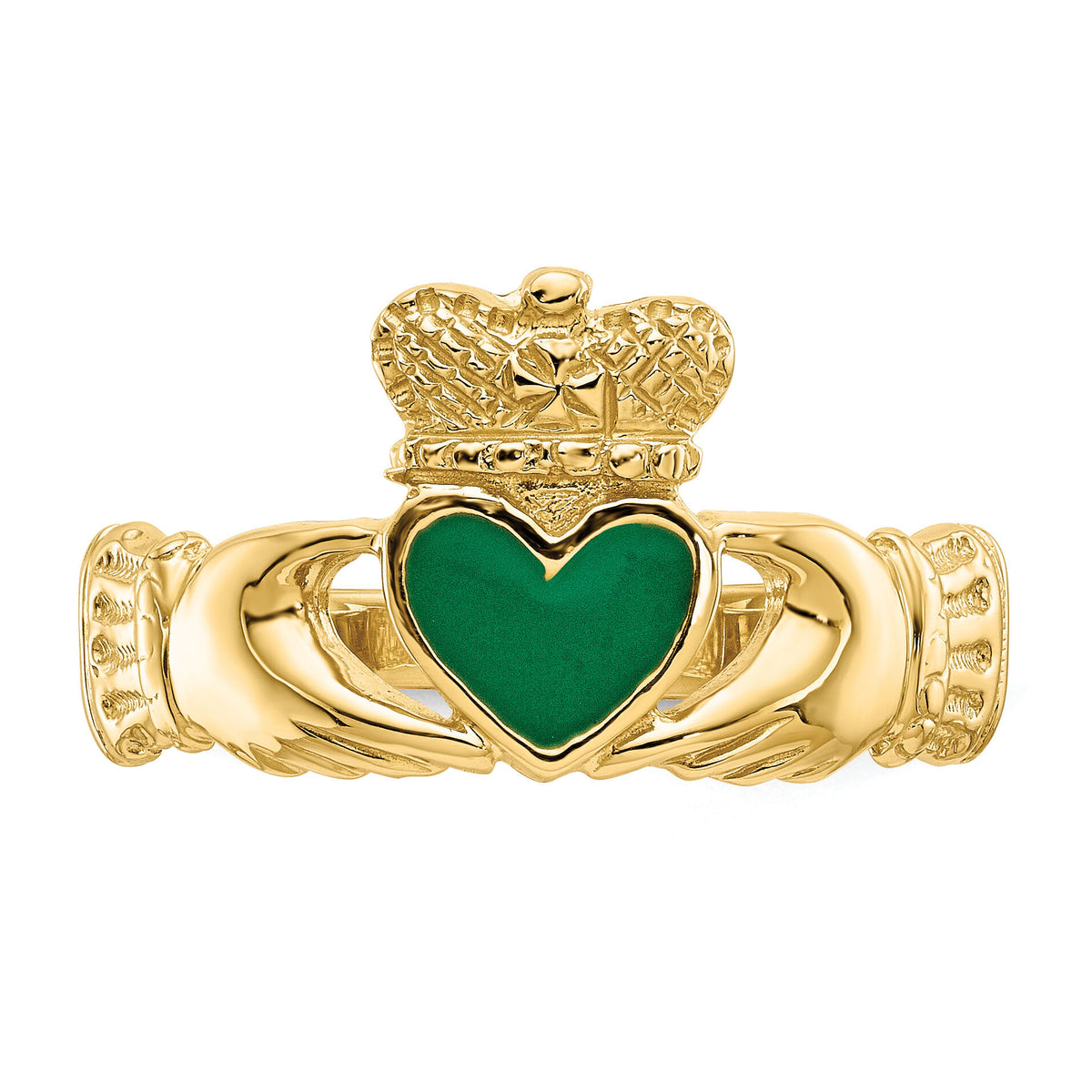 14k Enamel Claddagh Ring-K5808