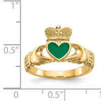 14k Enamel Claddagh Ring-K5808