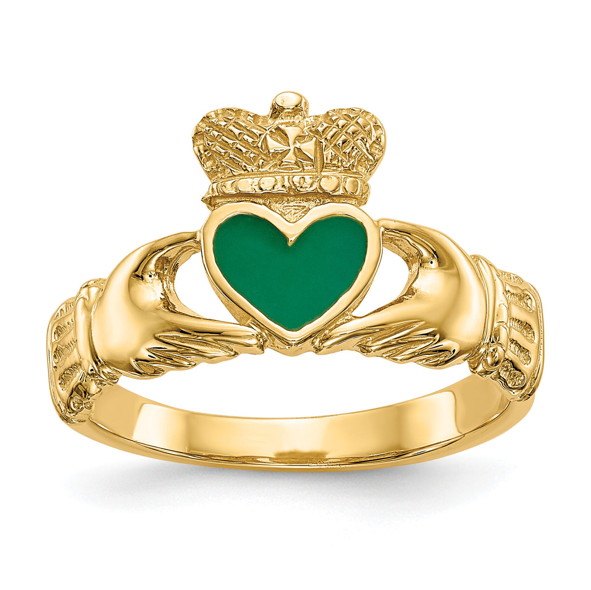 14k Enamel Claddagh Ring-K5808