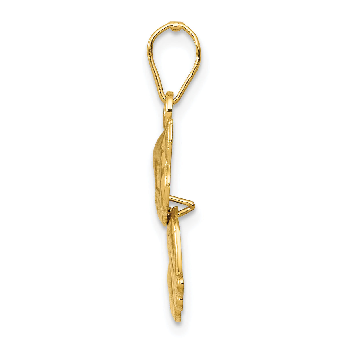 14k Polished Moveable Cat Pendant-K5818