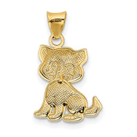 14k Polished Moveable Cat Pendant-K5818